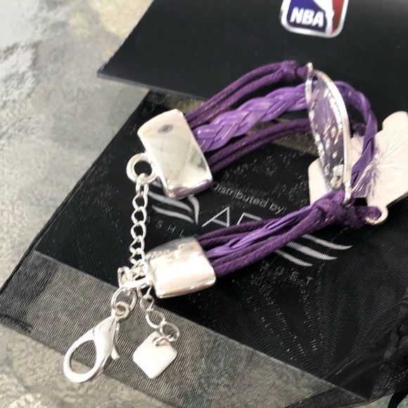 Ashley Bridget x NBA LA Lakers Purple White Braided Bracelet NEW 3 Layer Rope - Picture 3 of 9